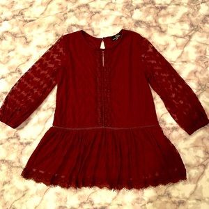 Lace Burgundy Blouse